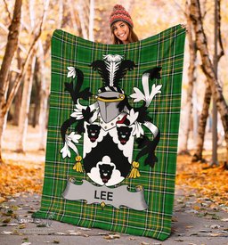 Scottish Lee or O'Lee Coat of Arms Family Crest Ireland Blanket Irish National Tartan Irish County Blanket
