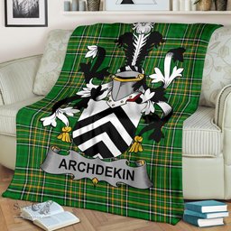 Scottish Archdekin Coat of Arms Family Crest Ireland Blanket Irish National Tartan Irish County Blanket