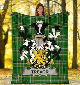 Scottish Trevor Coat of Arms Family Crest Ireland Blanket Irish National Tartan Irish County Blanket