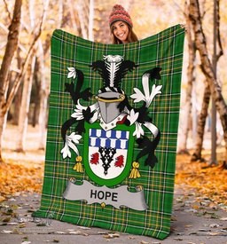 Scottish Hope Coat of Arms Family Crest Ireland Blanket Irish National Tartan Irish County Blanket