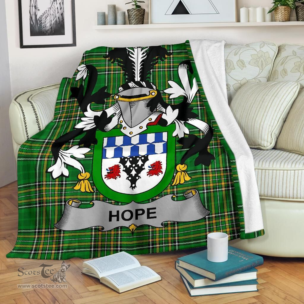 Scottish Hope Coat of Arms Family Crest Ireland Blanket Irish National Tartan Irish County Blanket