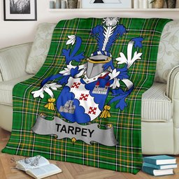 Scottish Tarpey Coat of Arms Family Crest Ireland Blanket Irish National Tartan Irish County Blanket