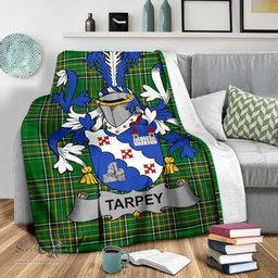 Scottish Tarpey Coat of Arms Family Crest Ireland Blanket Irish National Tartan Irish County Blanket