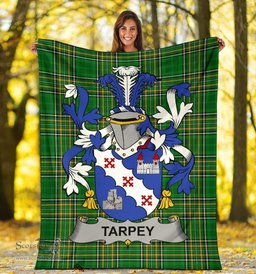 Scottish Tarpey Coat of Arms Family Crest Ireland Blanket Irish National Tartan Irish County Blanket