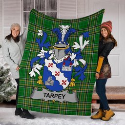 Scottish Tarpey Coat of Arms Family Crest Ireland Blanket Irish National Tartan Irish County Blanket