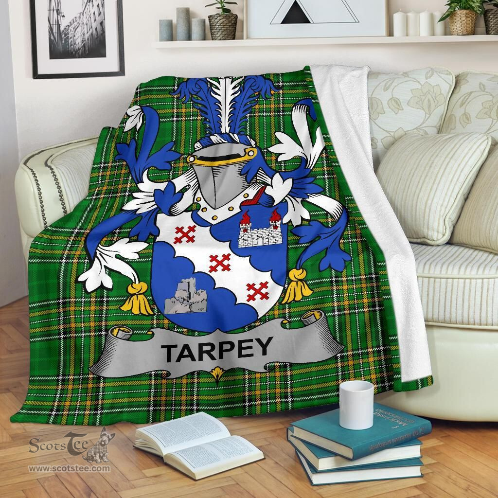 Scottish Tarpey Coat of Arms Family Crest Ireland Blanket Irish National Tartan Irish County Blanket