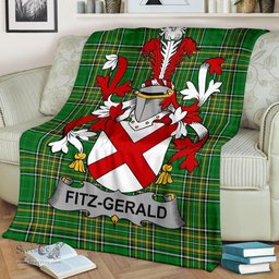Scottish Fitz-Gerald Coat of Arms Family Crest Ireland Blanket Irish National Tartan Irish County Blanket