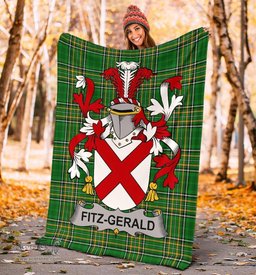 Scottish Fitz-Gerald Coat of Arms Family Crest Ireland Blanket Irish National Tartan Irish County Blanket