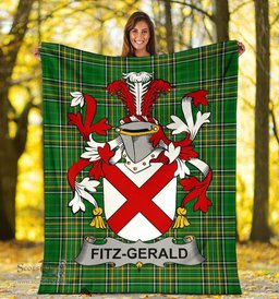 Scottish Fitz-Gerald Coat of Arms Family Crest Ireland Blanket Irish National Tartan Irish County Blanket