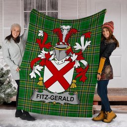 Scottish Fitz-Gerald Coat of Arms Family Crest Ireland Blanket Irish National Tartan Irish County Blanket