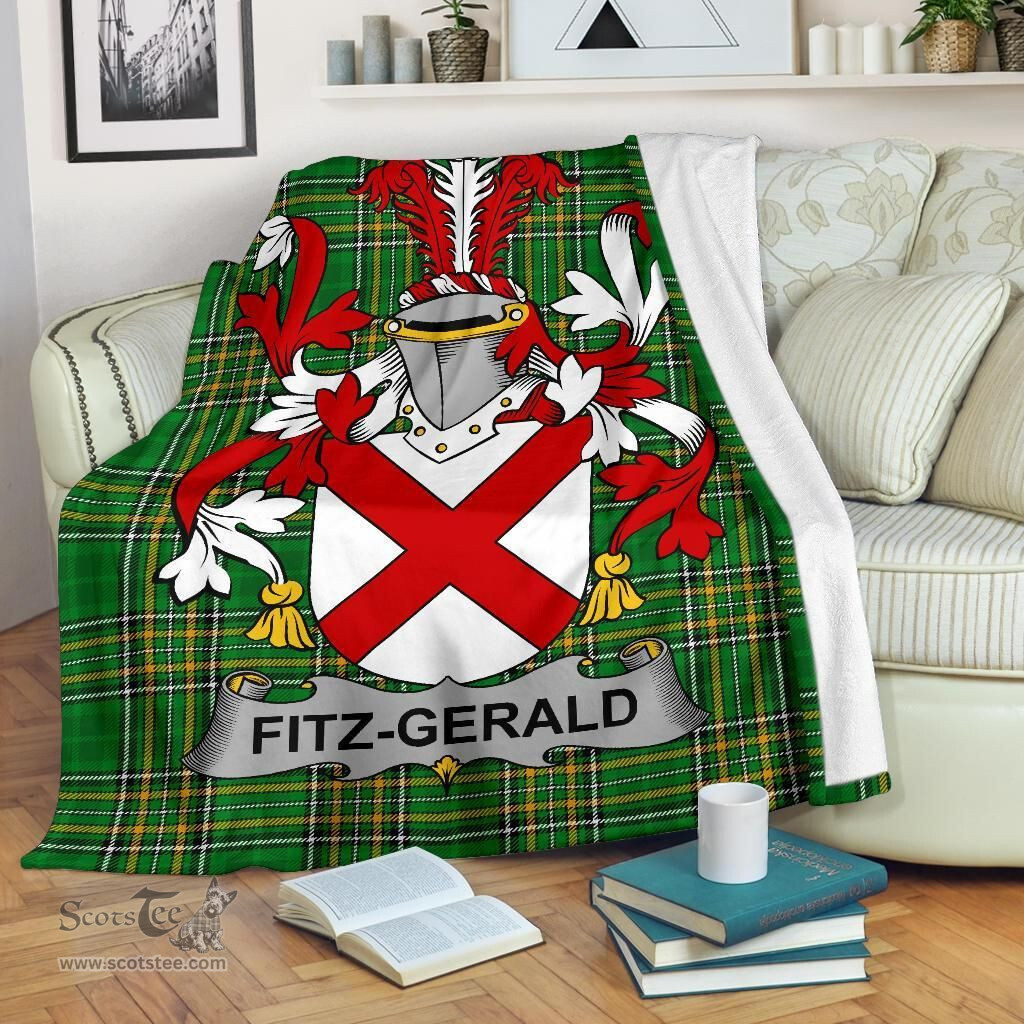 Scottish Fitz-Gerald Coat of Arms Family Crest Ireland Blanket Irish National Tartan Irish County Blanket