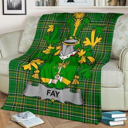 Scottish Fay or O'Fee Coat of Arms Family Crest Ireland Blanket Irish National Tartan Irish County Blanket