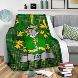 Scottish Fay or O'Fee Coat of Arms Family Crest Ireland Blanket Irish National Tartan Irish County Blanket
