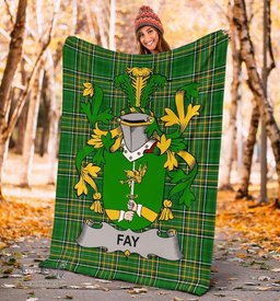 Scottish Fay or O'Fee Coat of Arms Family Crest Ireland Blanket Irish National Tartan Irish County Blanket