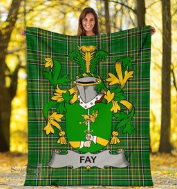 Scottish Fay or O'Fee Coat of Arms Family Crest Ireland Blanket Irish National Tartan Irish County Blanket