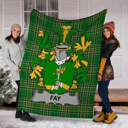 Scottish Fay or O'Fee Coat of Arms Family Crest Ireland Blanket Irish National Tartan Irish County Blanket