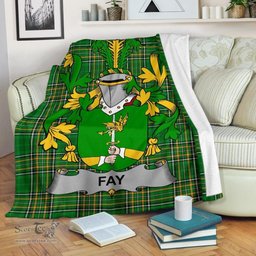 Scottish Fay or O'Fee Coat of Arms Family Crest Ireland Blanket Irish National Tartan Irish County Blanket
