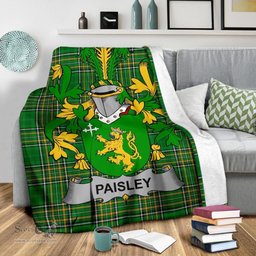 Scottish Paisley Coat of Arms Family Crest Ireland Blanket Irish National Tartan Irish County Blanket