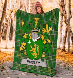 Scottish Paisley Coat of Arms Family Crest Ireland Blanket Irish National Tartan Irish County Blanket