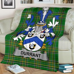 Scottish Durrant Coat of Arms Family Crest Ireland Blanket Irish National Tartan Irish County Blanket
