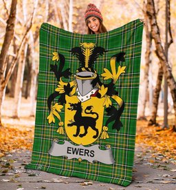 Scottish Ewing Coat of Arms Family Crest Ireland Blanket Irish National Tartan Irish County Blanket