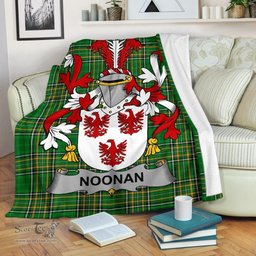 Scottish Noonan or O'Noonan Coat of Arms Family Crest Ireland Blanket Irish National Tartan Irish County Blanket