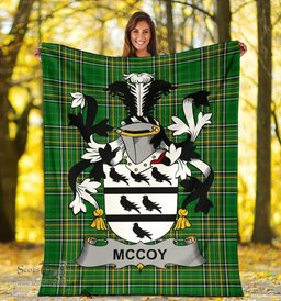 Scottish McCoy Coat of Arms Family Crest Ireland Blanket Irish National Tartan Irish County Blanket