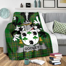 Scottish Godley Coat of Arms Family Crest Ireland Blanket Irish National Tartan Irish County Blanket
