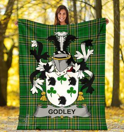 Scottish Godley Coat of Arms Family Crest Ireland Blanket Irish National Tartan Irish County Blanket