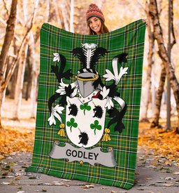Scottish Godley Coat of Arms Family Crest Ireland Blanket Irish National Tartan Irish County Blanket
