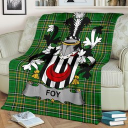 Scottish Foy or O'Fie Coat of Arms Family Crest Ireland Blanket Irish National Tartan Irish County Blanket