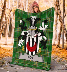 Scottish Foy or O'Fie Coat of Arms Family Crest Ireland Blanket Irish National Tartan Irish County Blanket