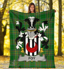 Scottish Foy or O'Fie Coat of Arms Family Crest Ireland Blanket Irish National Tartan Irish County Blanket