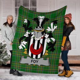 Scottish Foy or O'Fie Coat of Arms Family Crest Ireland Blanket Irish National Tartan Irish County Blanket