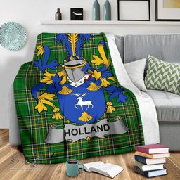 Scottish Holland Coat of Arms Family Crest Ireland Blanket Irish National Tartan Irish County Blanket