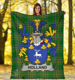 Scottish Holland Coat of Arms Family Crest Ireland Blanket Irish National Tartan Irish County Blanket