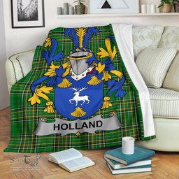 Scottish Holland Coat of Arms Family Crest Ireland Blanket Irish National Tartan Irish County Blanket