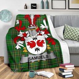 Scottish Samuels Coat of Arms Family Crest Ireland Blanket Irish National Tartan Irish County Blanket