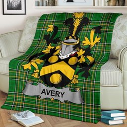 Scottish Avery Coat of Arms Family Crest Ireland Blanket Irish National Tartan Irish County Blanket