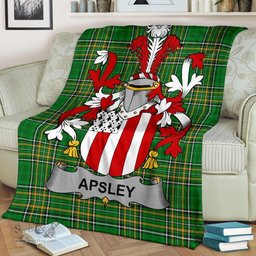 Scottish Apsley Coat of Arms Family Crest Ireland Blanket Irish National Tartan Irish County Blanket