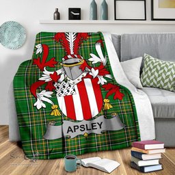 Scottish Apsley Coat of Arms Family Crest Ireland Blanket Irish National Tartan Irish County Blanket