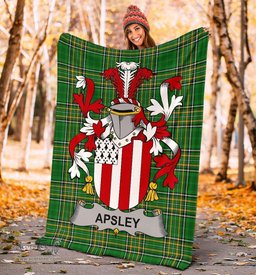 Scottish Apsley Coat of Arms Family Crest Ireland Blanket Irish National Tartan Irish County Blanket