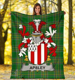 Scottish Apsley Coat of Arms Family Crest Ireland Blanket Irish National Tartan Irish County Blanket