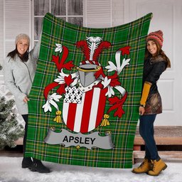 Scottish Apsley Coat of Arms Family Crest Ireland Blanket Irish National Tartan Irish County Blanket