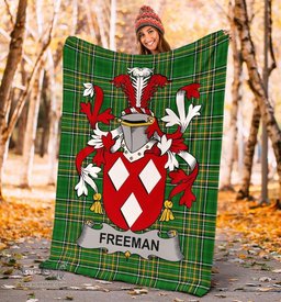 Scottish Freeman Coat of Arms Family Crest Ireland Blanket Irish National Tartan Irish County Blanket