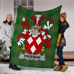 Scottish Freeman Coat of Arms Family Crest Ireland Blanket Irish National Tartan Irish County Blanket