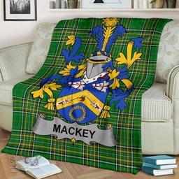 Scottish Mackey Coat of Arms Family Crest Ireland Blanket Irish National Tartan Irish County Blanket