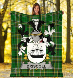 Scottish Driscoll or O'Driscoll Coat of Arms Family Crest Ireland Blanket Irish National Tartan Irish County Blanket