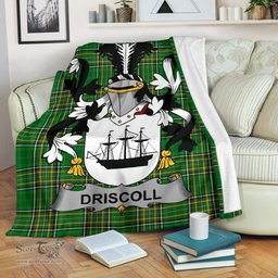 Scottish Driscoll or O'Driscoll Coat of Arms Family Crest Ireland Blanket Irish National Tartan Irish County Blanket