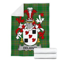 Scottish Delahay Coat of Arms Family Crest Ireland Blanket Irish National Tartan Irish County Blanket